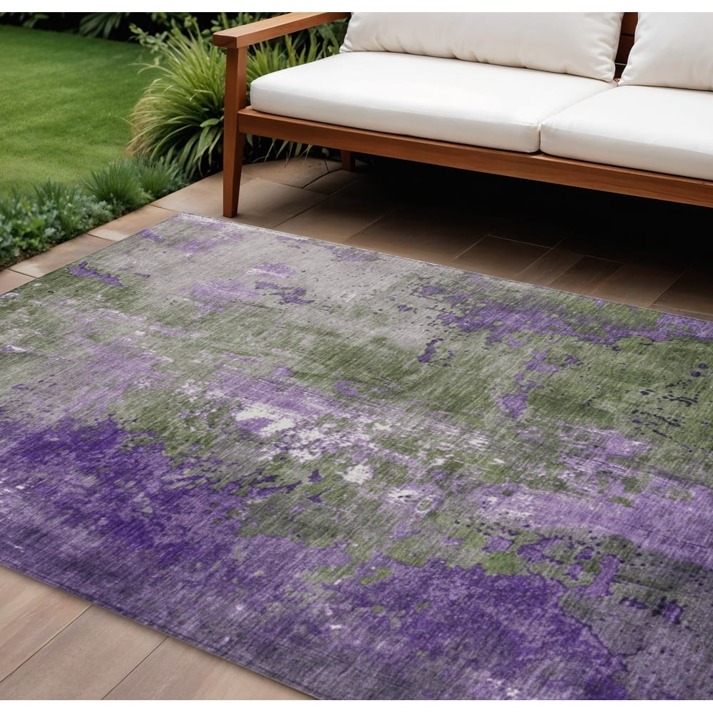 HomeRoots Abstract Transitional Rectangle Outdoor Rug