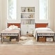 preview thumbnail 1 of 6, VECELO Faux Leather Tufted Kids Bed,Twin Size Bed Set of 2