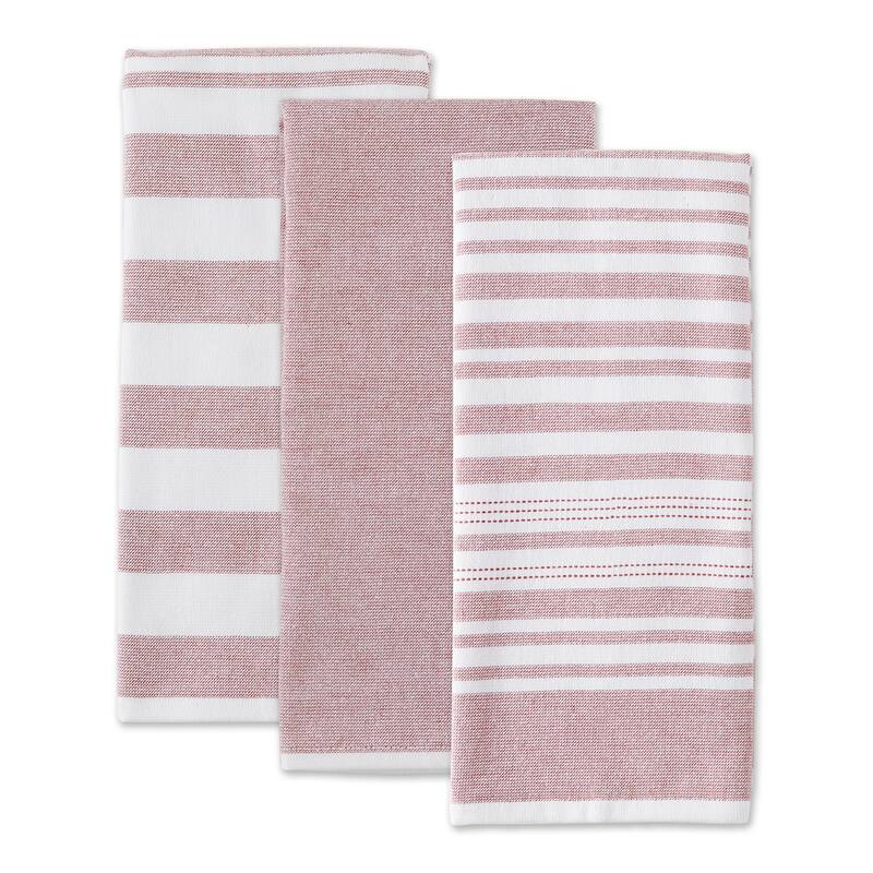 Asst Barn Red French Terry Dishtowel Set/3