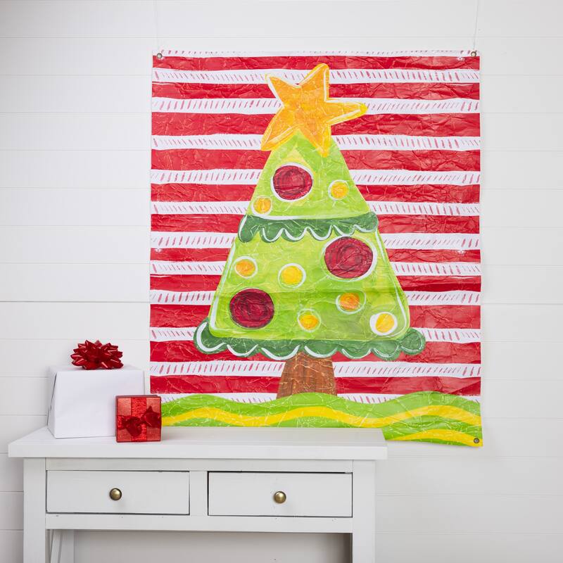 Transpac Paper 46 in. Multicolor Christmas Art