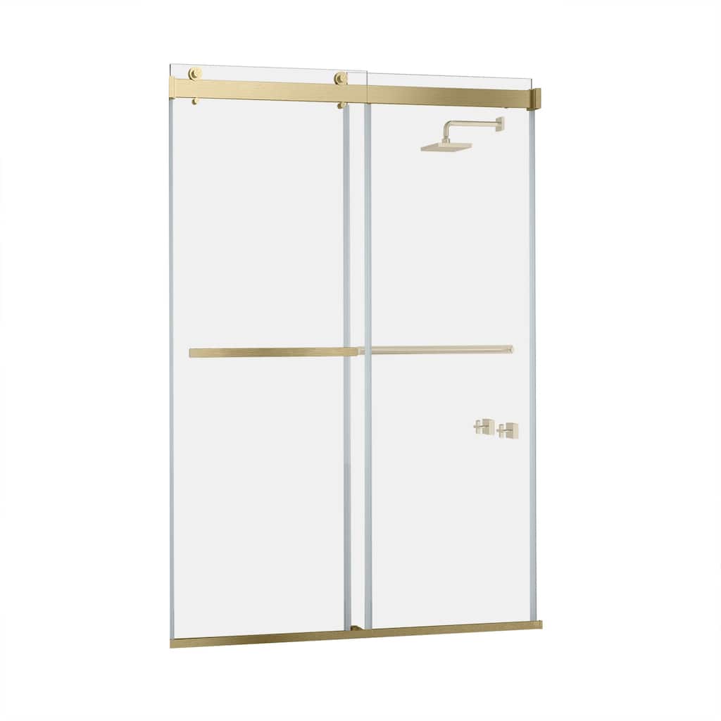 Spezia 60"W x 76"H Sliding Frameless Shower Door in Brushed Gold