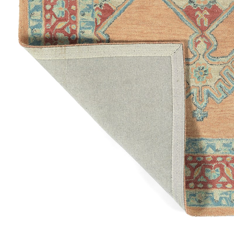 Charlotte Collection Peach Hand Tufted Indoor Area Rug