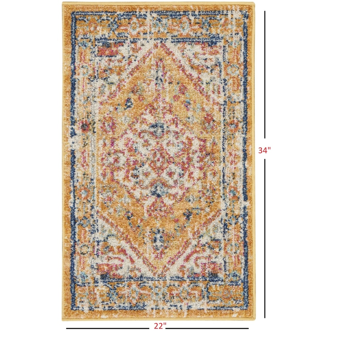 2' x 3' Ivory and Yellow Center Medallion Scatter Rug - 3'6 - Bed Bath &  Beyond - 39598819