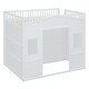 preview thumbnail 7 of 14, White Full Size Solid Wood House Loft Bed with Ladder & Wardrobe