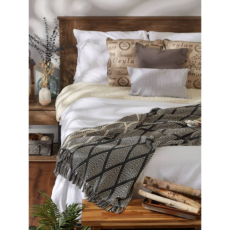 DII Natural Tone Multi Diamond Throw