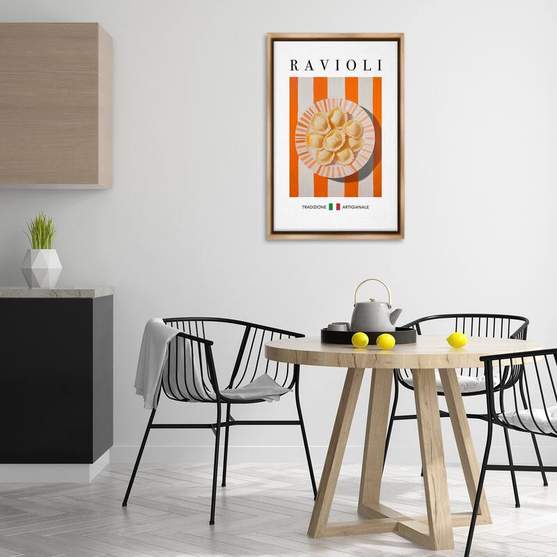 Stupell Traditional Ravioli Pasta Framed Floater Canvas Wall Art Design By Andreas Magnusson