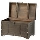 preview thumbnail 6 of 7, Brown Large Wooden Storage Trunk with Lockable Latch