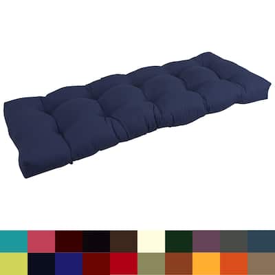 Solid Twill Tufted Indoor Bench Cushion (Multiple widths from 42 to 60 inch)