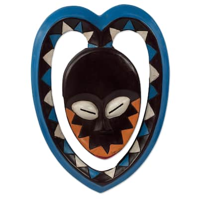 Novica Handmade Kwele Mask I African Wood Mask