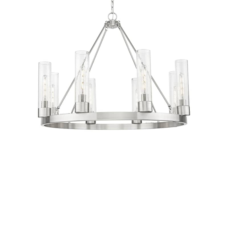 Innovations Lighting 617-8CR-28-36 Boreas Chandelier Boreas 8 Light - Satin Nickel / Seedy