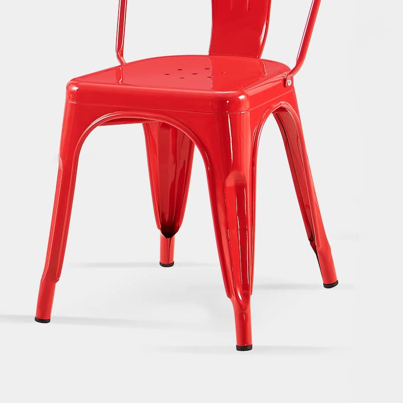 Industrial Metal 18 Inch Stackable Dining Chair Set