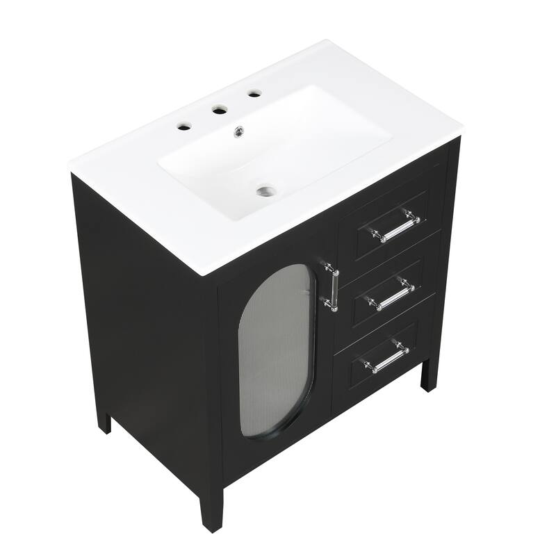Bathroom Vanity Cabinet 30" Bathroom Vanity with Sink and Two Drawers