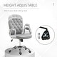 preview thumbnail 4 of 7, Button Tufted Desk Chair, Velvet Vanity Chair with Back and Wheels, Swivel Rolling Chair with Adjustable Height - N/A