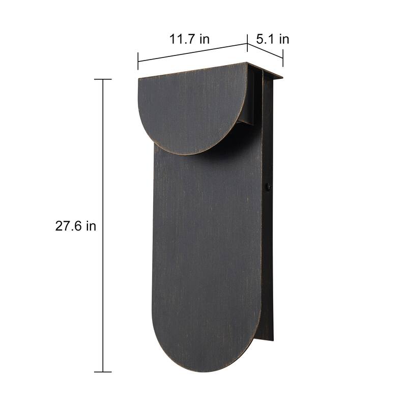 2-Light 12" Outdoor Linear Integrated LED Wall Sconce - 11.7-in H x 5.1-in W x 2.8-in D
