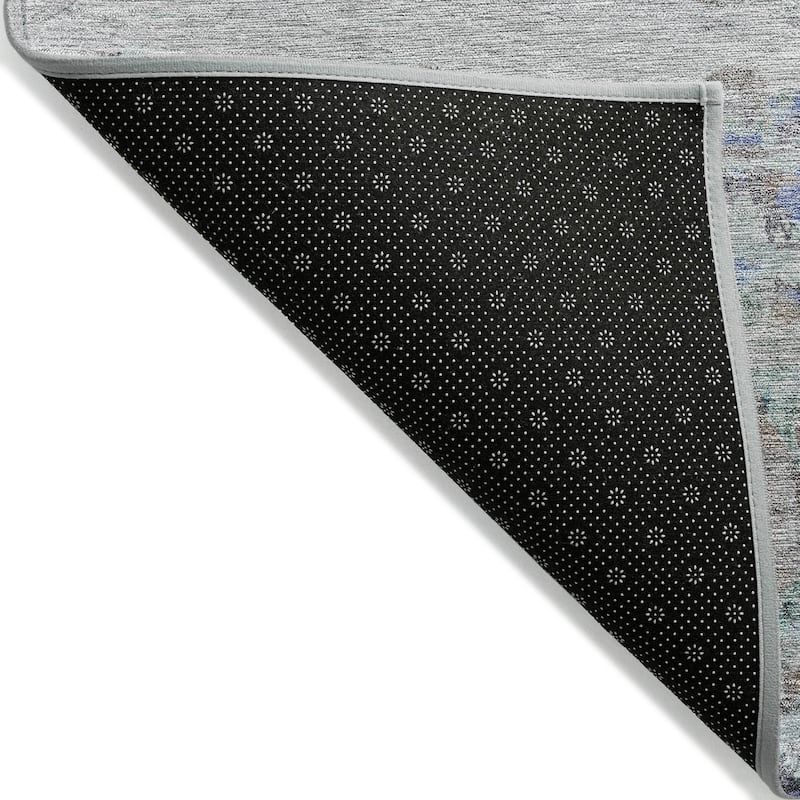 Machine Washable Indoor/ Outdoor Abstract Modern Chantille Rug