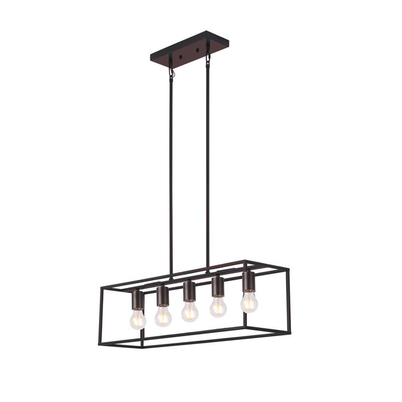 5-light Linear Chandelier/ Island Fixture - Oil Rubbed Bronze