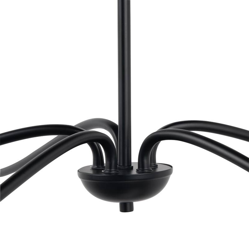 Black Transitional Dimmable 5-Light Candle Chandelier