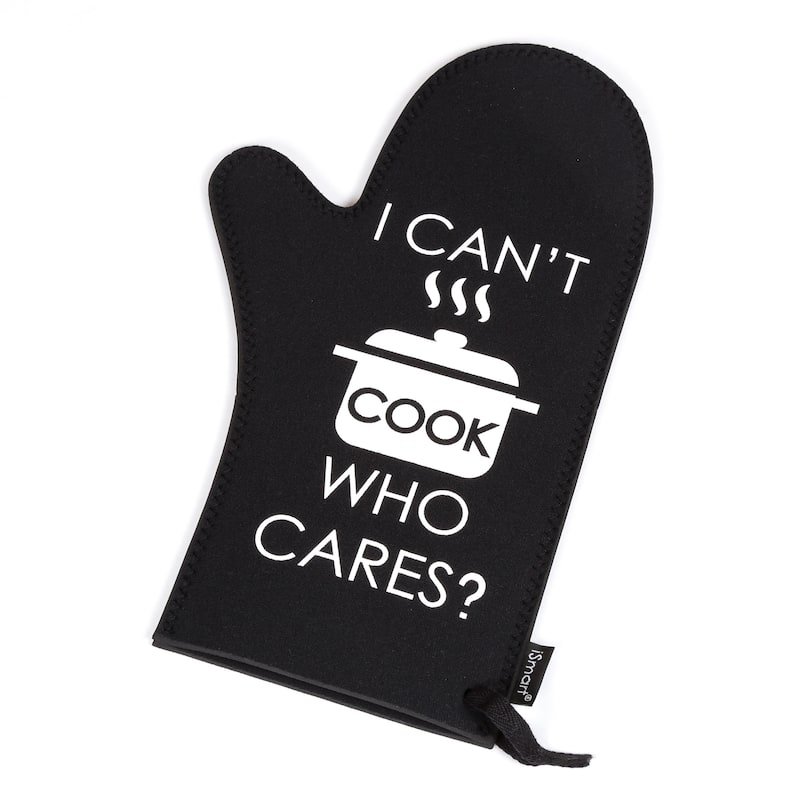 Creative Home Black Neoprene Oven Mitt Glove - I Can't Cook Print - N/A - Black