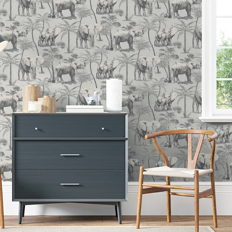 Arthouse Adelia Neutral Elephant Grove Wallpaper