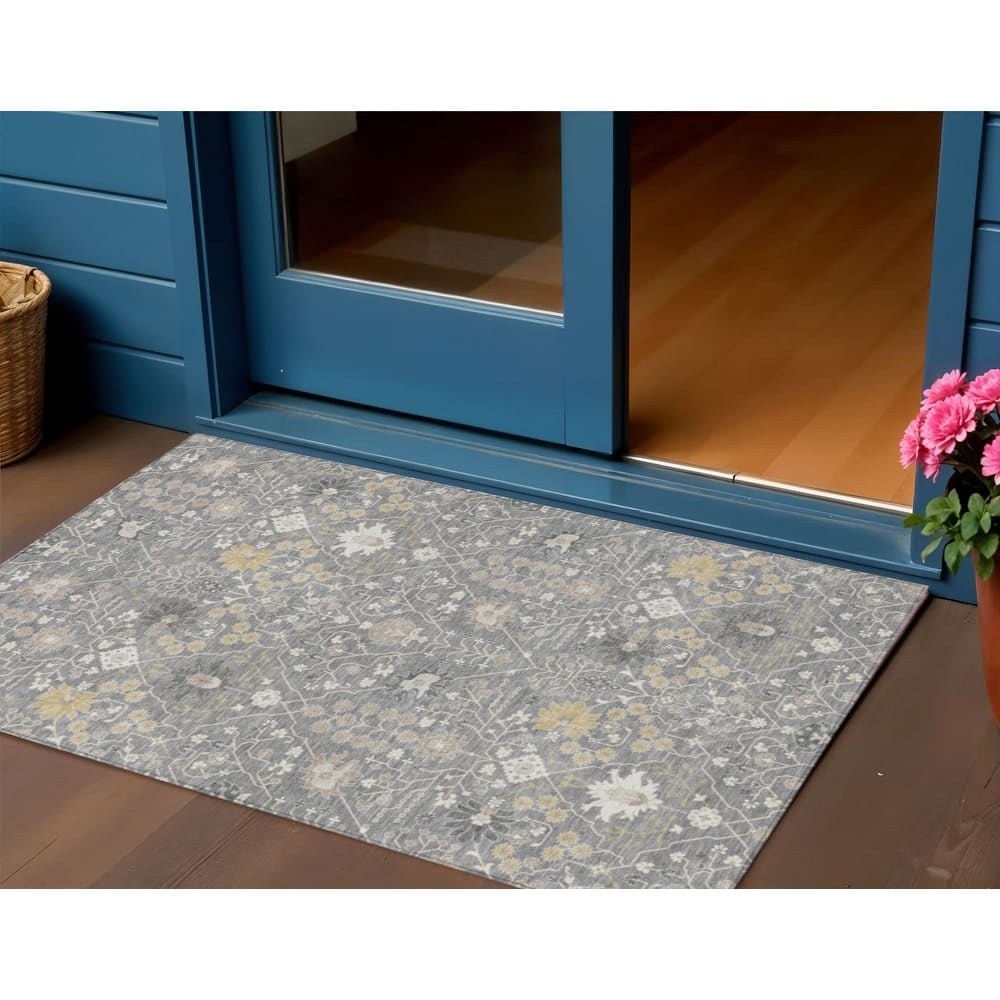 HomeRoots Oriental Traditional Rectangle Outdoor Rug