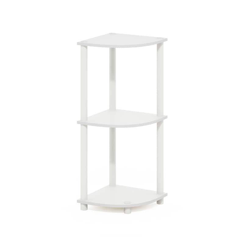 3 Tiers Wood Household Shelving Unit in White (11.6 in. W x 29.6 in. H x 11.6 in. D)