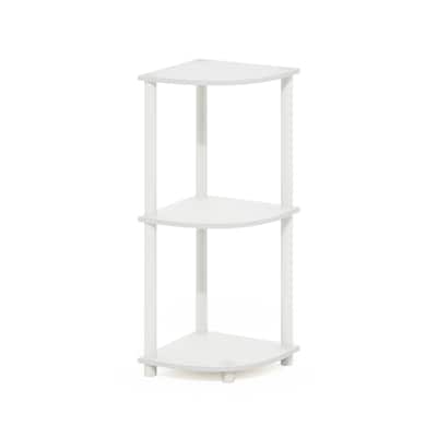 3 Tiers Wood Household Shelving Unit in White (11.6 in. W x 29.6 in. H x 11.6 in. D)
