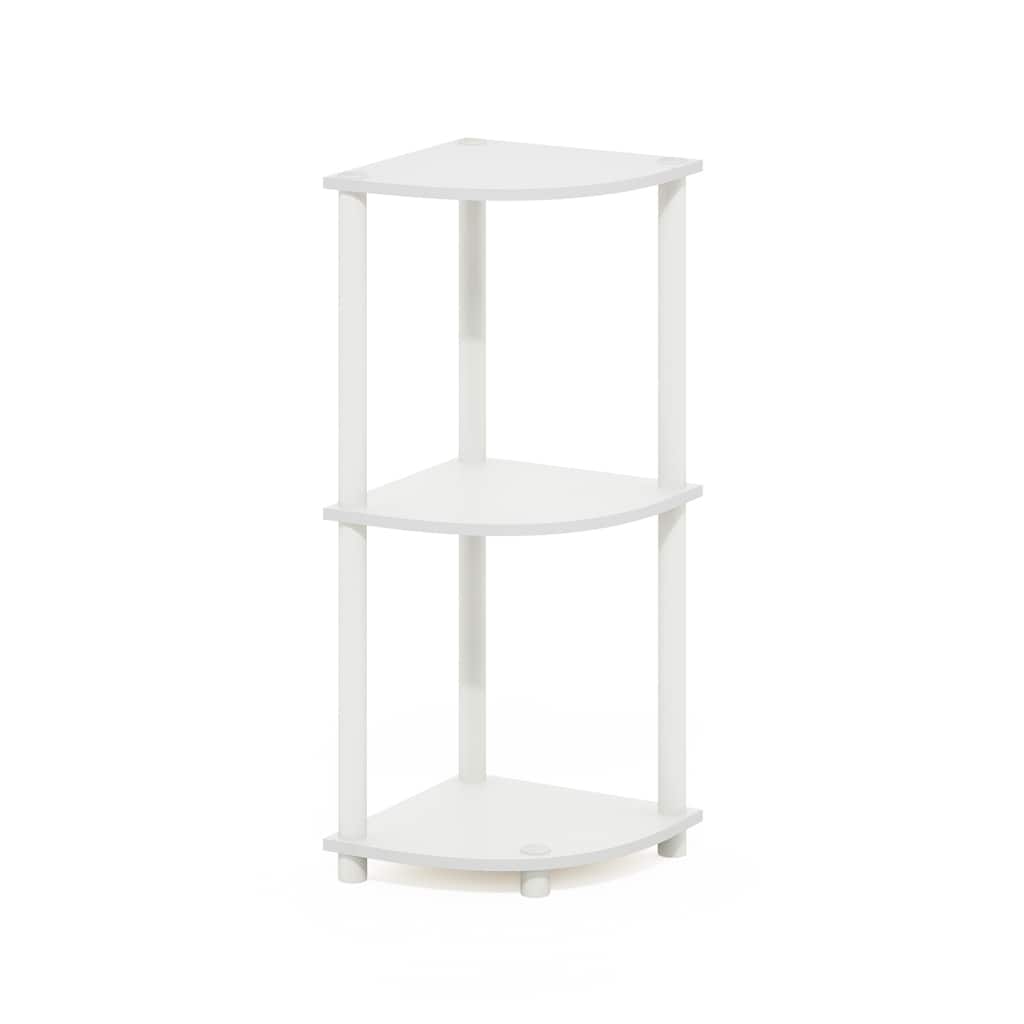 3 Tiers Wood Household Shelving Unit in White (11.6 in. W x 29.6 in. H x 11.6 in. D)