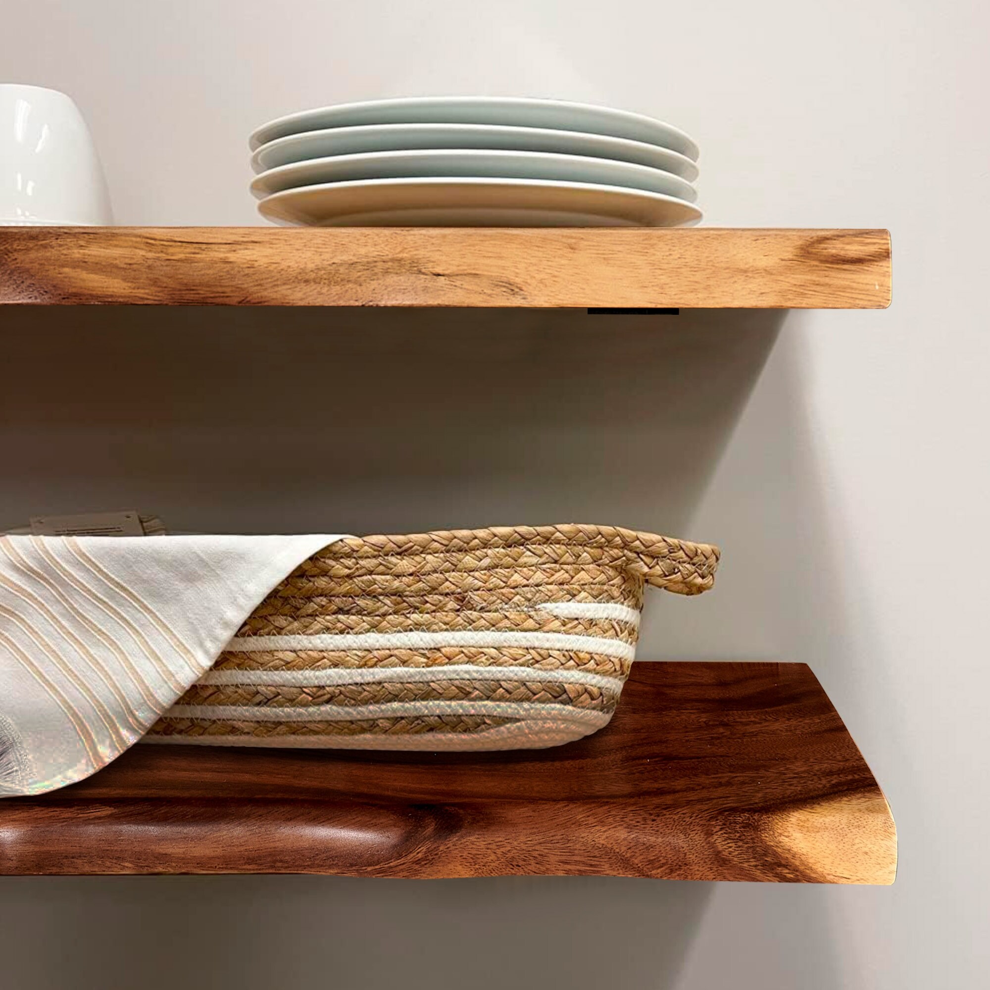Acacia Wood Shelf with Live Edge - On Sale - Overstock - 43007494