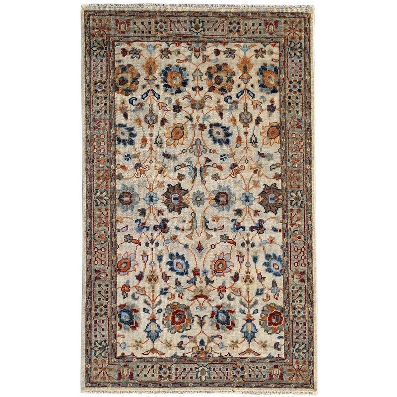 Hand-Knotted Wool Serapi Design Rug, 9' x 12', Red/Lt.Gray Area Rug, Stylish Handcrafted Soft Texture for Home - L