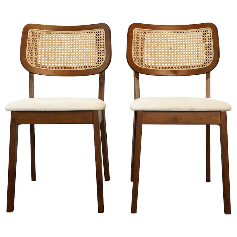 Katy Mid-Century Upholstered Fabric Dining Chair (Set of 2)