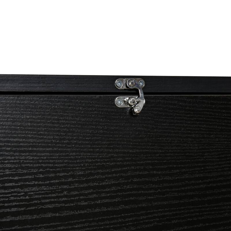 Black Particleboard MDF Wall-Mounted Foldable Desk with Drawer and Grids