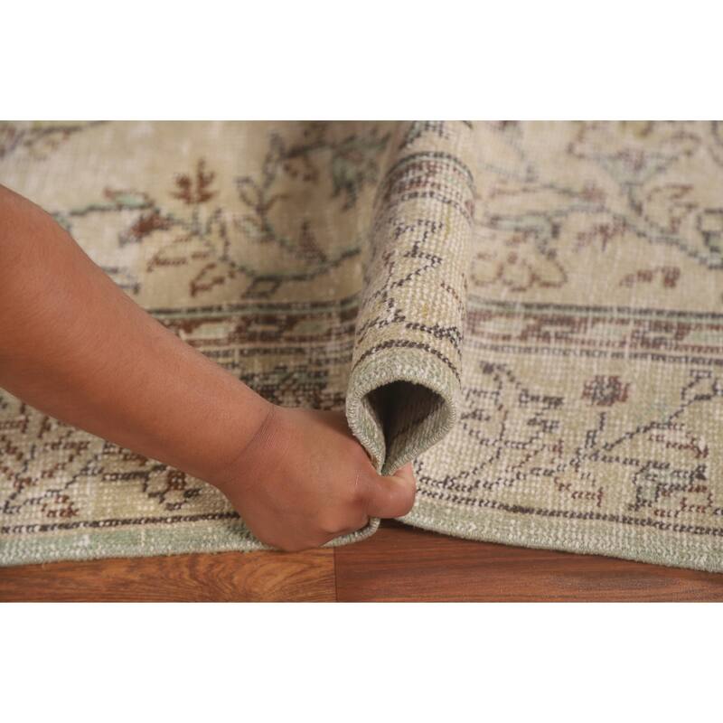 Distressed Anatolian Turkish Vintage Area Rug Handmade Wool Carpet - 5'1"x 8'6"