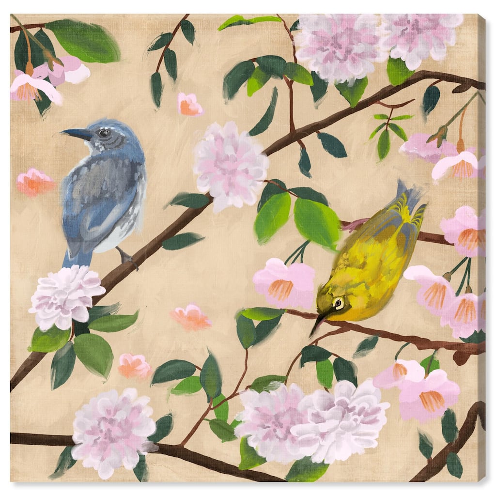 Birds Cuddle Canvas by Art Remedy, Gallery Wrapped