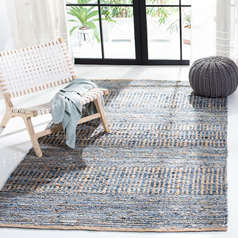 SAFAVIEH Handmade Cape Cod Coastal Jute Rug - 3' x 5' - Natural/Blue - Rectangle