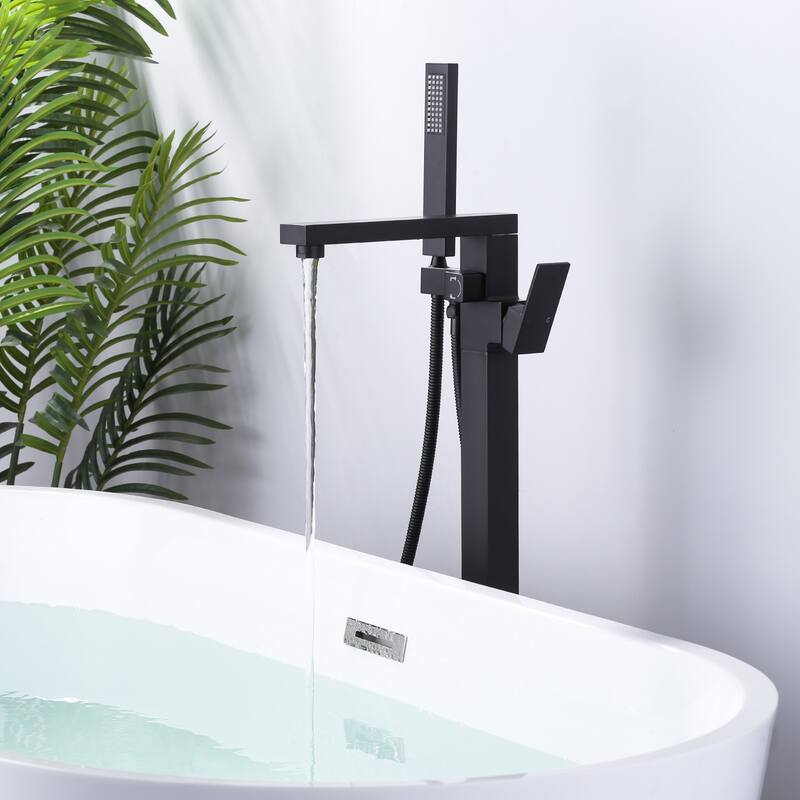 WOWOW Single-Handle Freestanding Tub Faucet with Handheld Shower