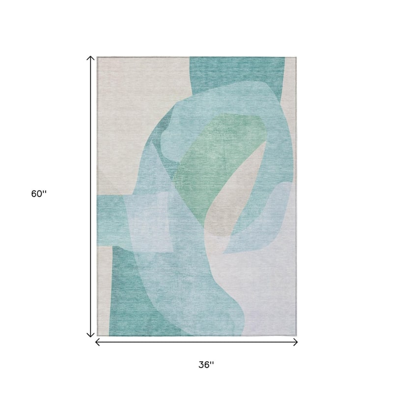HomeRoots Abstract Transitional Rectangle Outdoor Rug