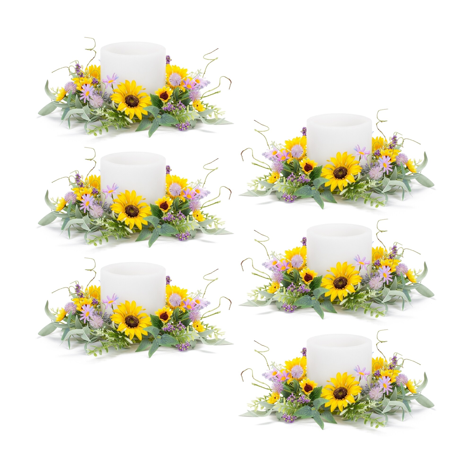 Sunflower candle rings hot sale