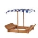 preview thumbnail 10 of 18, Kids Sandbox with Adjustable Cover, 46'' Wooden Sand Box with 2 Foldable Bench Seats, Outdoor Sandpit for Backyard Play