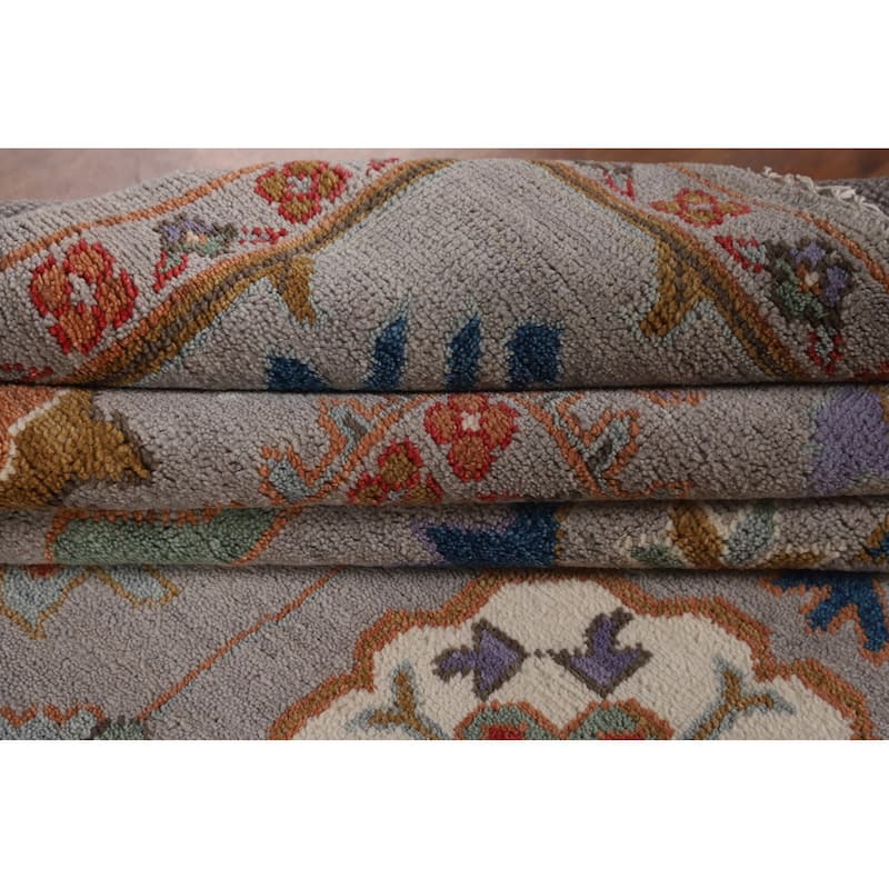 Transitional Oushak Oriental Area Rug Handmade Wool Carpet - 9'2" x 12'1"