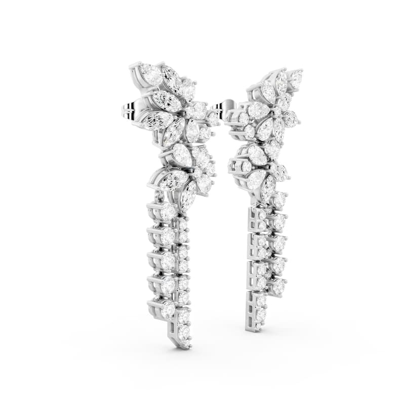 Auriya 14k Gold 4 1/5ctw Lab Grown Diamond Dangle Earrings (E-F VS)