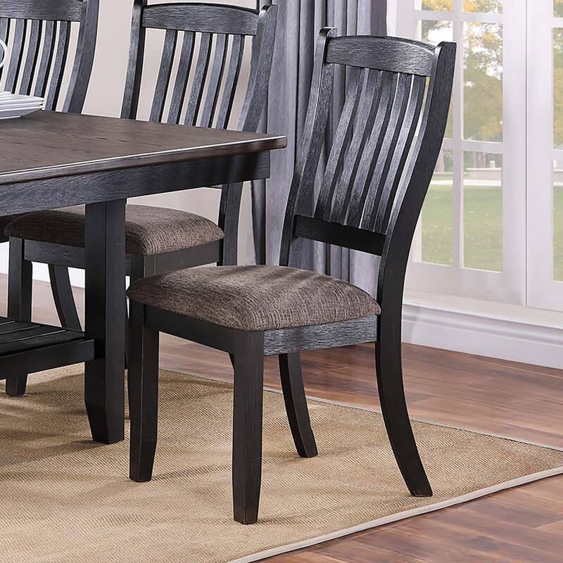 Dark Coffee Fabric Upholstered Side Chairs(Set of 2)