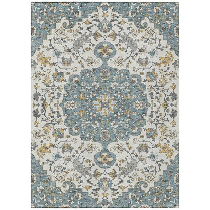 Machine Washable Indoor/ Outdoor Traditional Savannah Chantille Rug