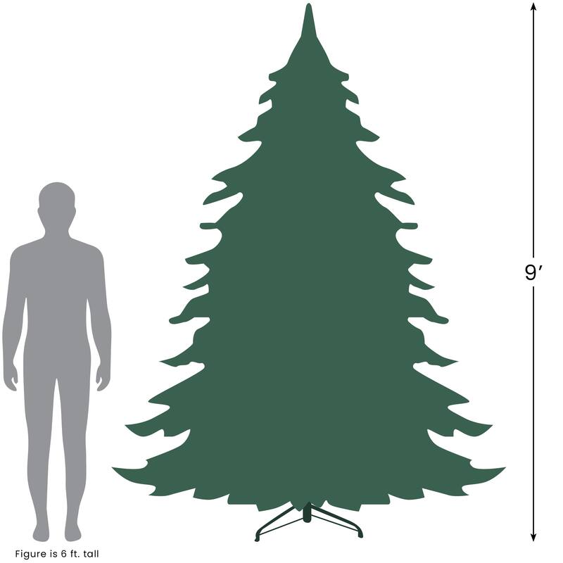 9' Pre-lit Slim Pine Artificial Christmas Tree, Clear Lights - 9 Foot