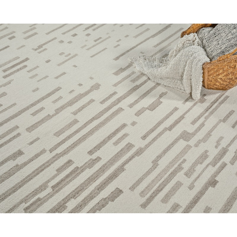 Exquisite Rugs Carmel Handmade Hand-tufted New Zealand Wool on Canvas Ivory/Beige Area Rug