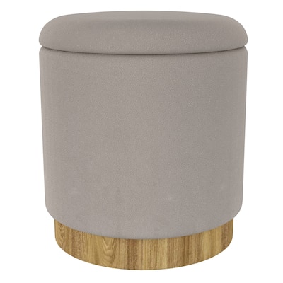Modern Fabric Round Storage Ottoman