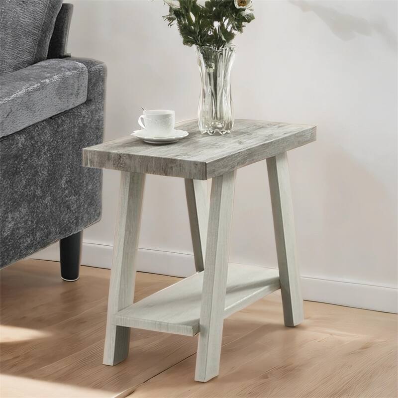 Contemporary Wood Shelf Side Table