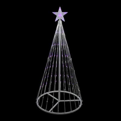 4' Purple LED Lighted Show Cone Christmas Tree Outdoor Decor