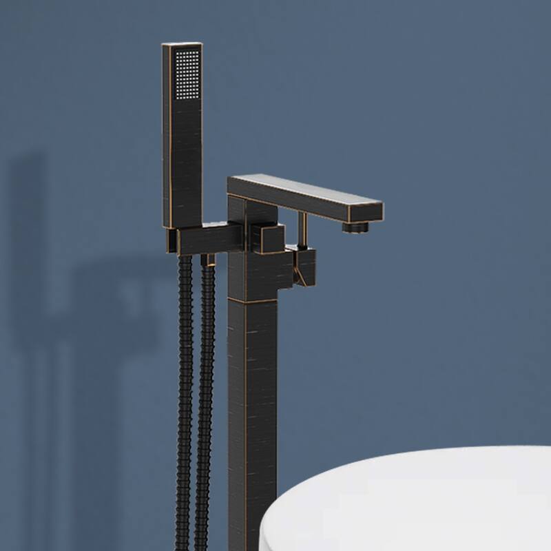 Topcraft Floor Mounted Bathtub Filler with Handheld Showerhead