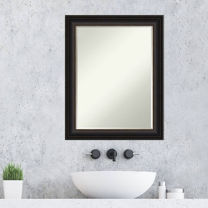 Petite Bevel Bathroom Wall Mirror - Trio Oil Rubbed Bronze Frame - Trio Oil Rubbed Bronze - 23 x 29 in