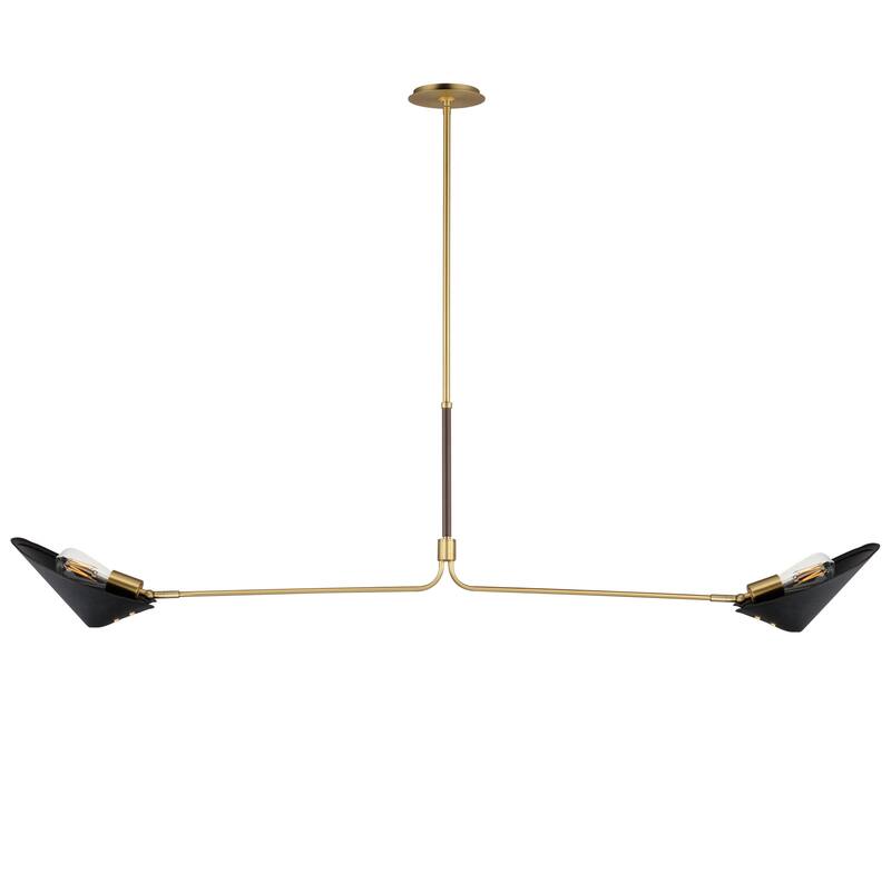 Studio M SM81802 Cavalier 2 Light 60" Wide LED Linear Chandelier by - Natural Aged Brass